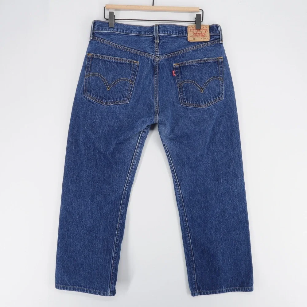 Vintage Levis 501 Jeans Mens 36x30 (34x26) Blue Original Fit Straight Button Fly - Picture 3 of 14